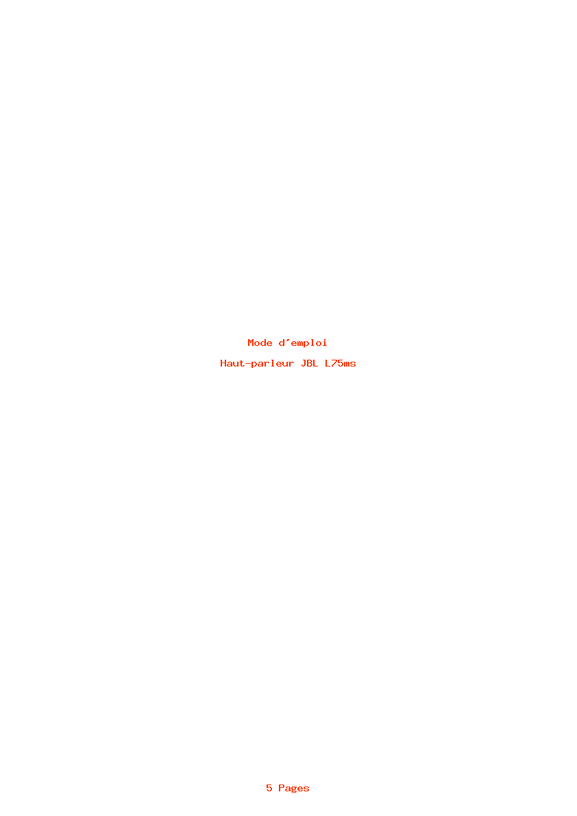 Page 1 de la notice Mode d'emploi JBL L75ms