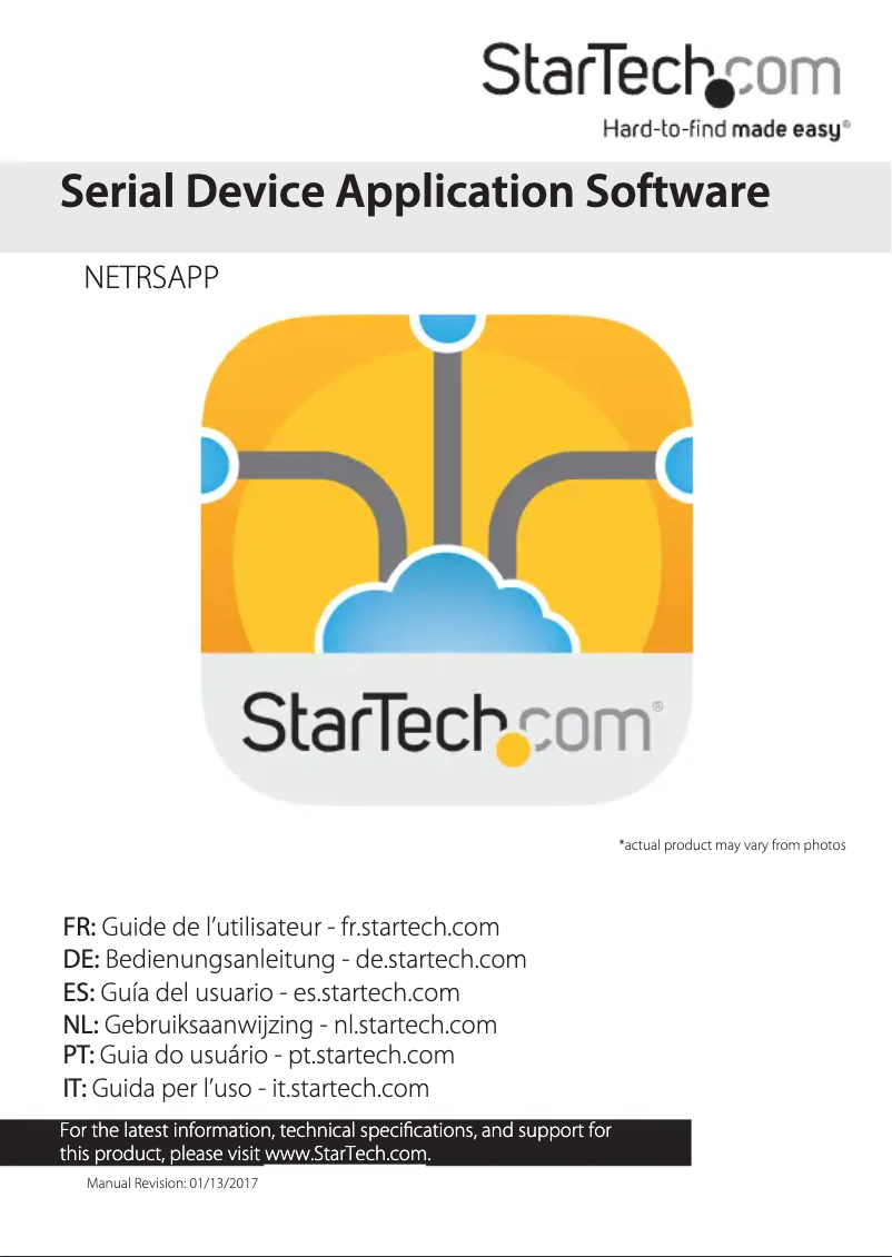 Page 1 de la notice Manuel utilisateur StarTech.com NETRS232485W