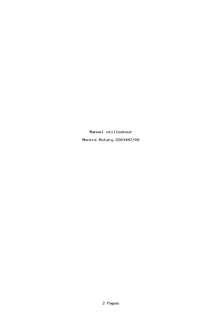 Page 1 de la notice Manuel utilisateur Rotary GS03447/08