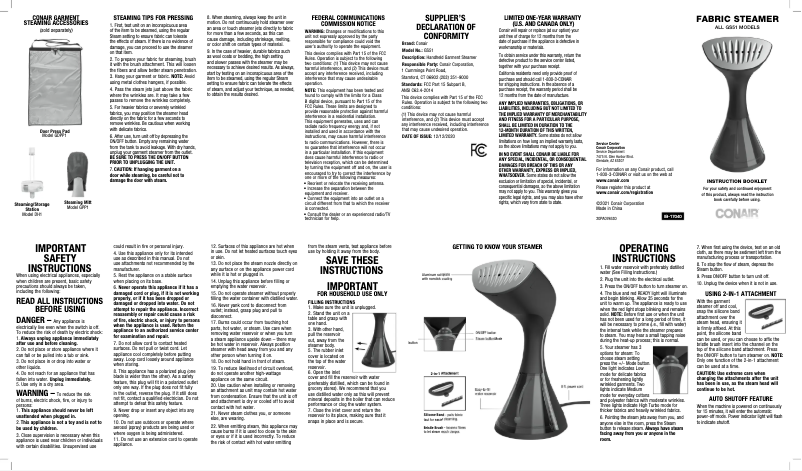 Página 1 del manual Manual de usuario Conair GS51