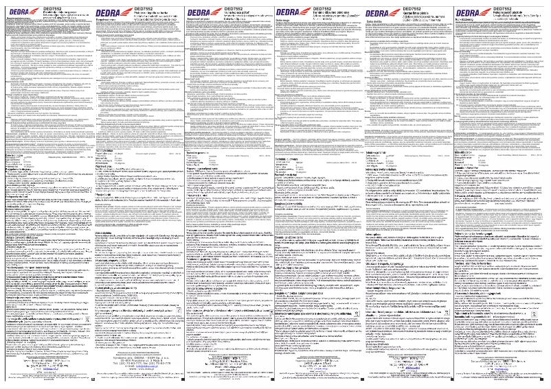 Page 1 of the manual User Manual DEDRA DED7552