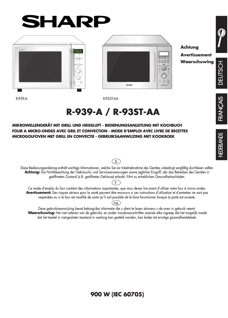 Página 1 del manual Manual de usuario Sharp R-939W-A