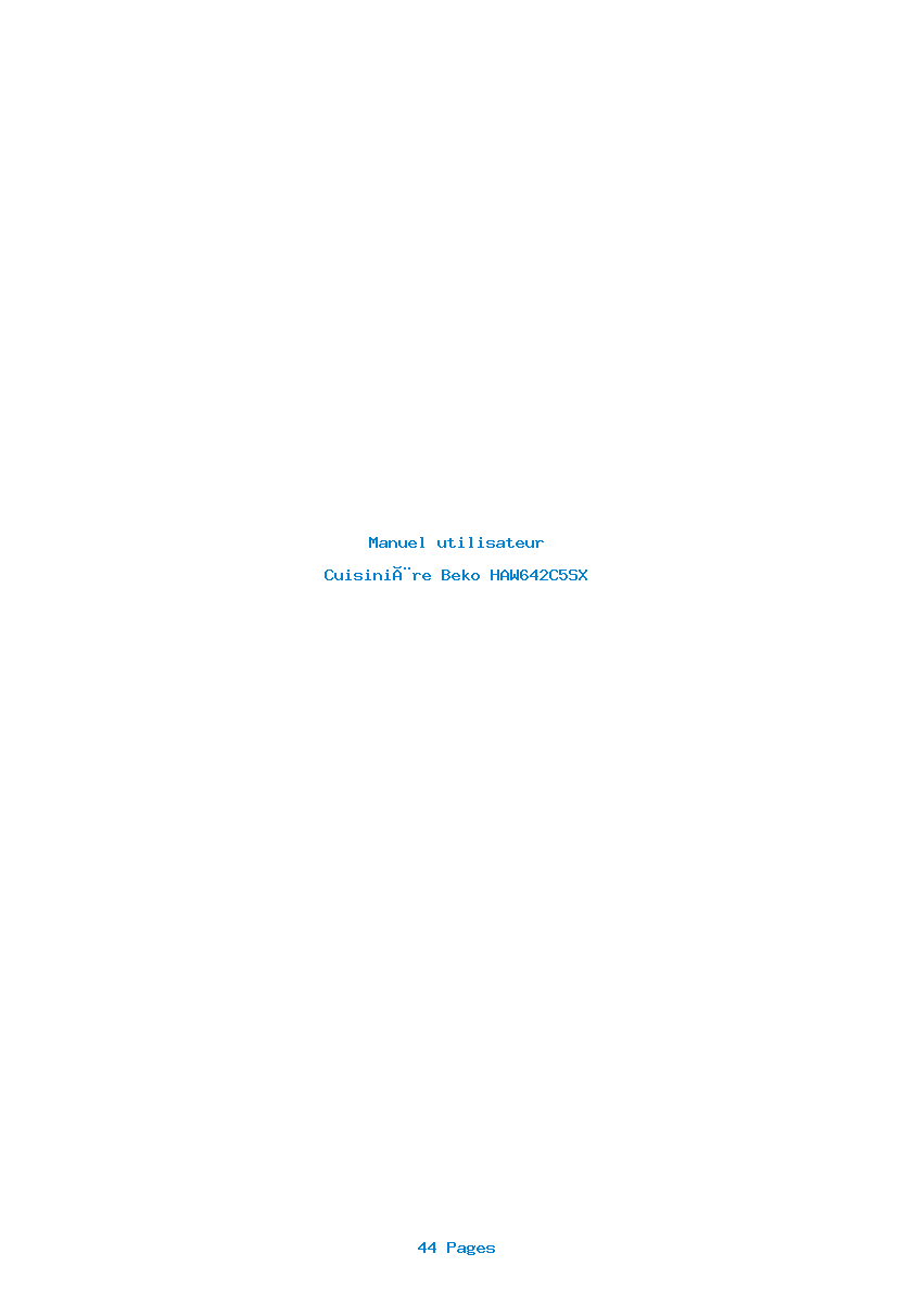 Page 1 de la notice Manuel utilisateur Beko HAW642C5SX