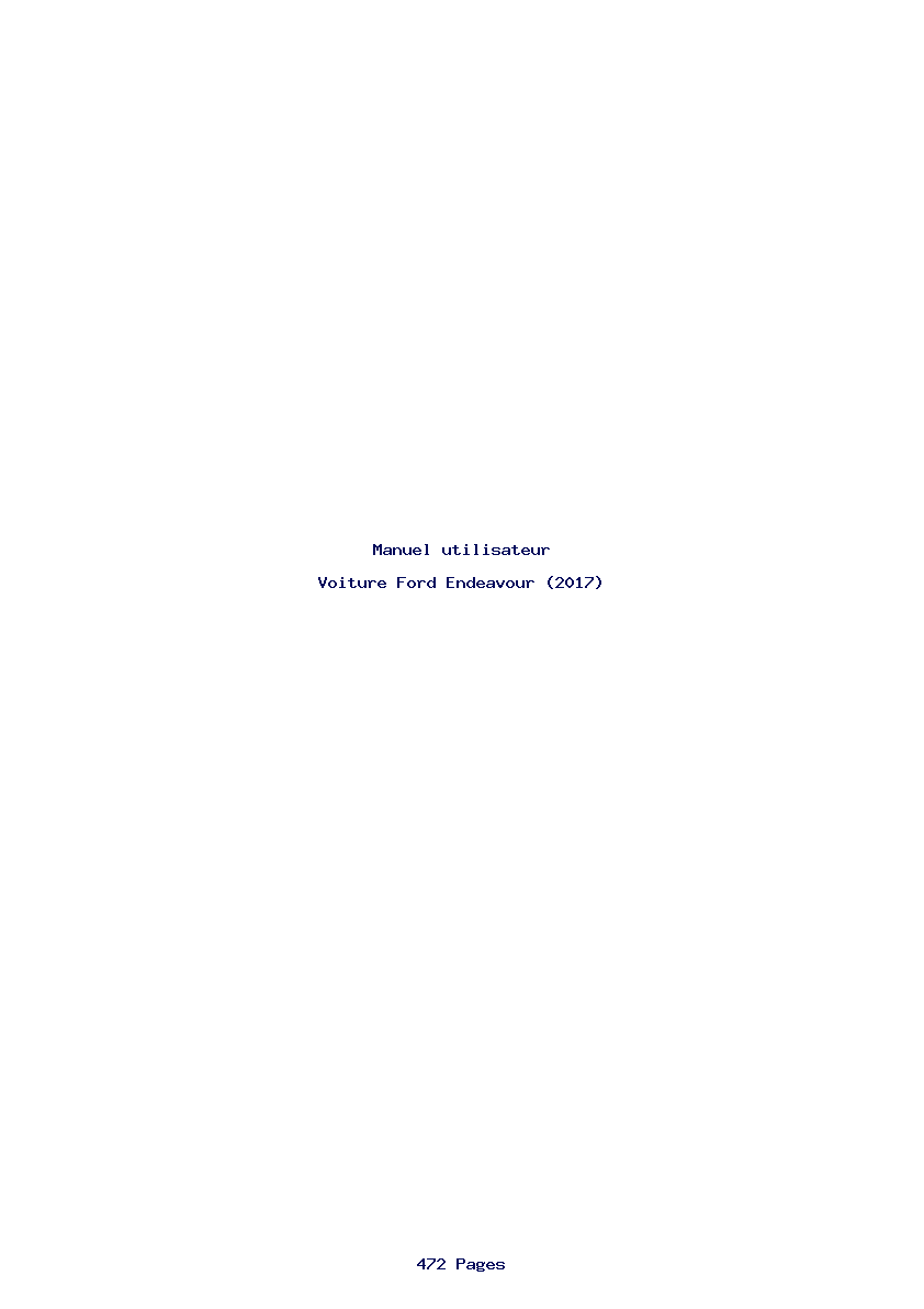 Page 1 de la notice Manuel utilisateur Ford Endeavour (2017)