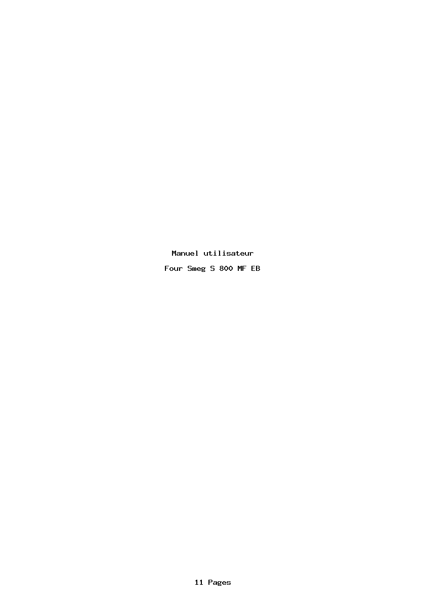 Page 1 de la notice Manuel utilisateur Smeg S 800 MF EB