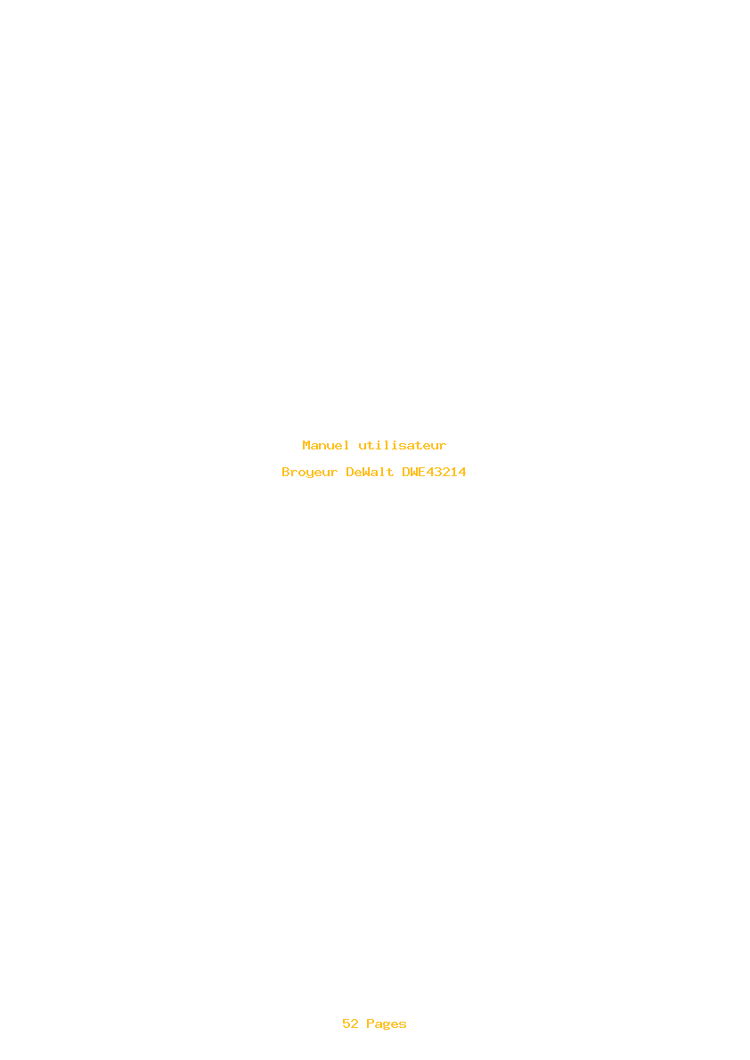 Page 1 de la notice Manuel utilisateur DeWalt DWE43214