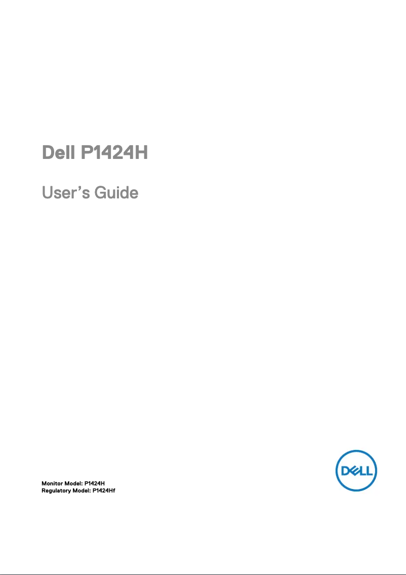 Page 1 de la notice Manuel utilisateur Dell P1424H