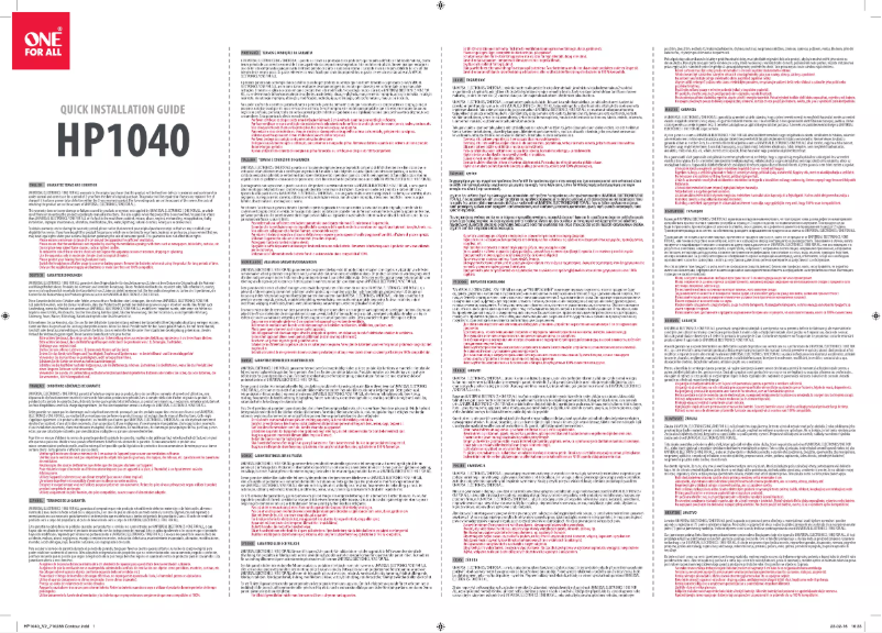 Page 1 of the manual User Manual One for all HP 1040