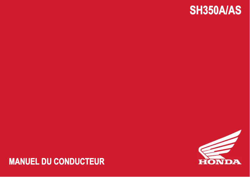 Page 1 de la notice Manuel utilisateur Honda SH350A (2022)