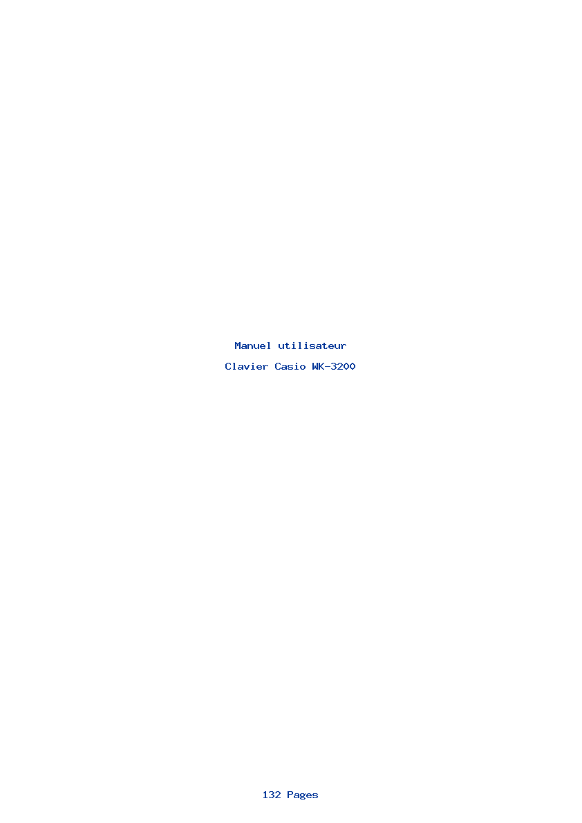 Page 1 de la notice Manuel utilisateur Casio WK-3200