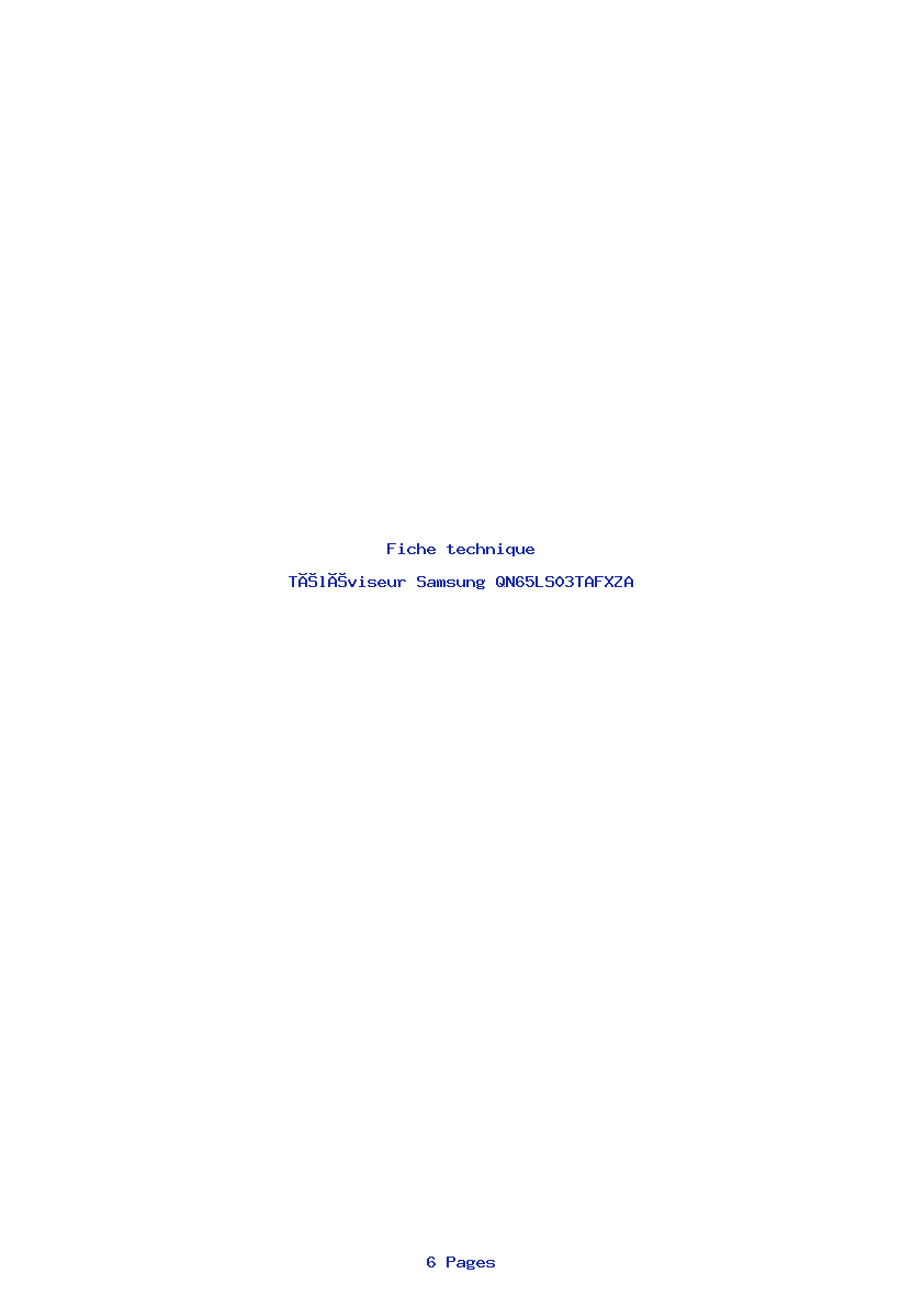 Page 1 de la notice Fiche technique Samsung QN65LS03TAFXZA