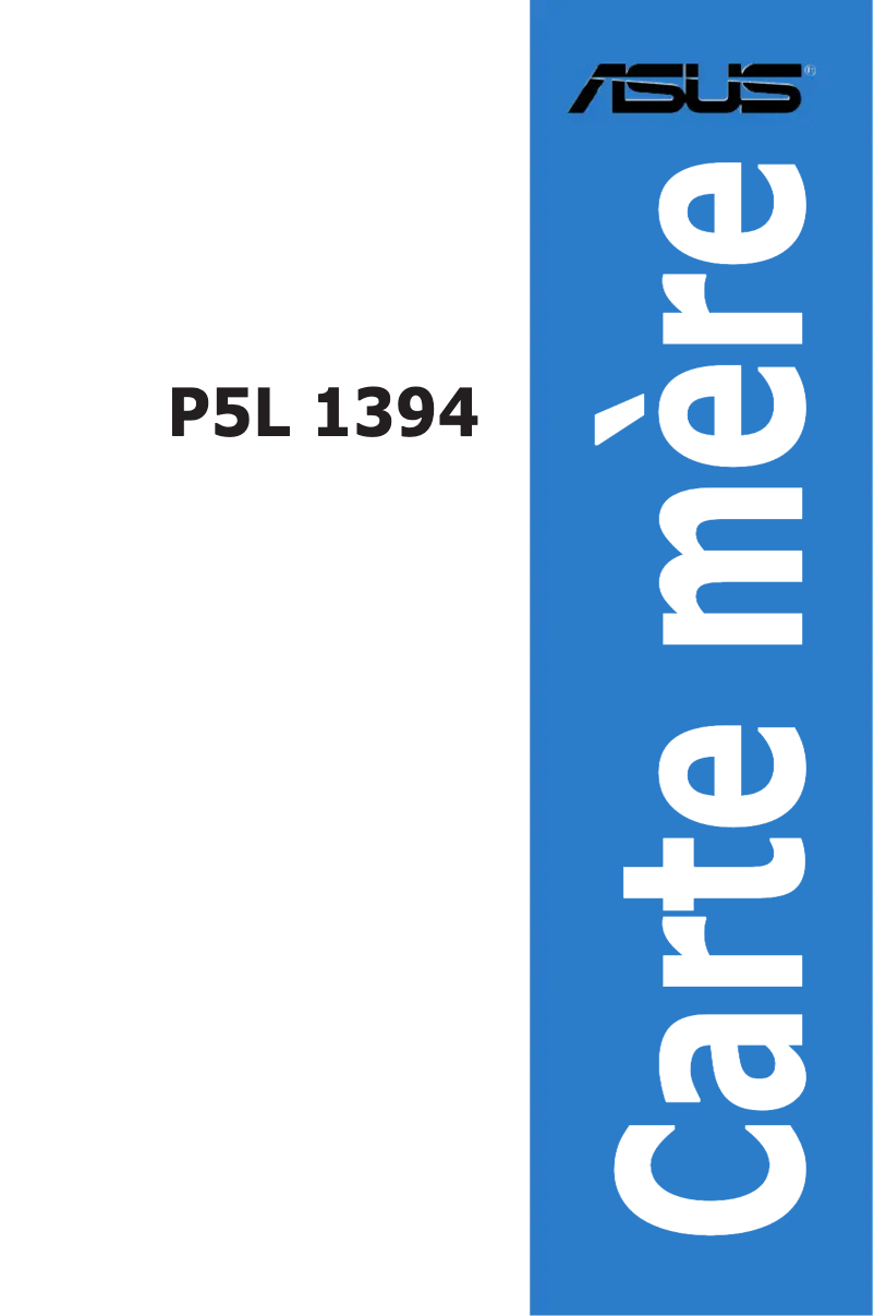 Page 1 de la notice Manuel utilisateur Asus P5L 1394
