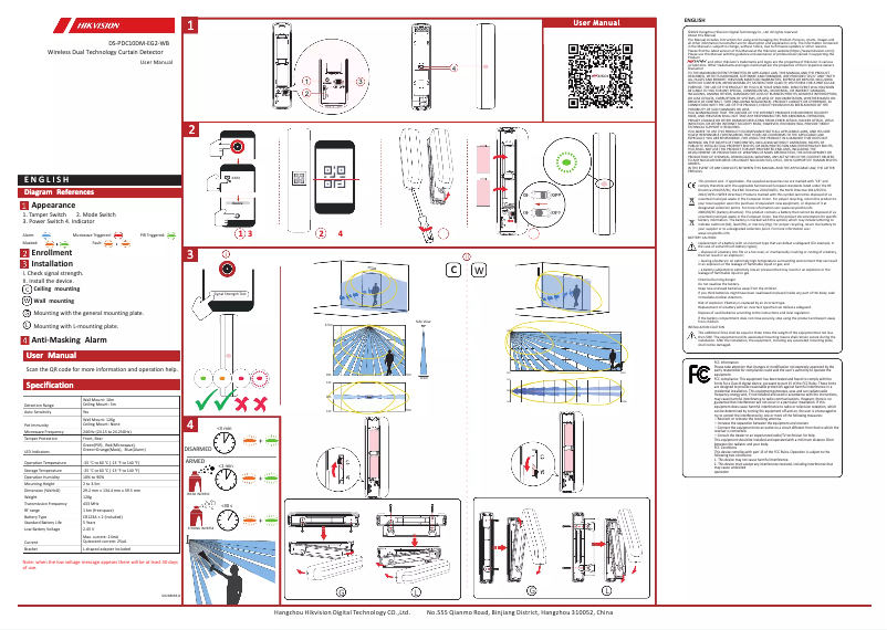 Page 1 de la notice Guide de démarrage rapide Hikvision DS-PDC10DM-EG2-WB