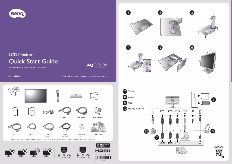 Página 1 del manual Guía de inicio rápido BenQ SW271C