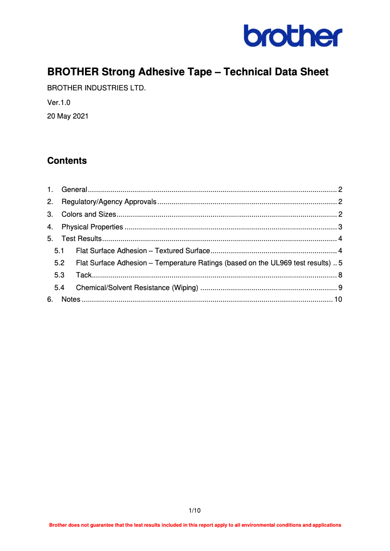 Page 1 de la notice Fiche technique Brother P-Touch D800W