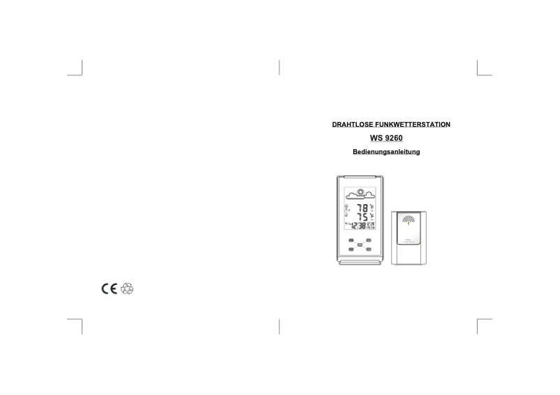 Page 1 de la notice Manuel utilisateur Techno Line WS 9260