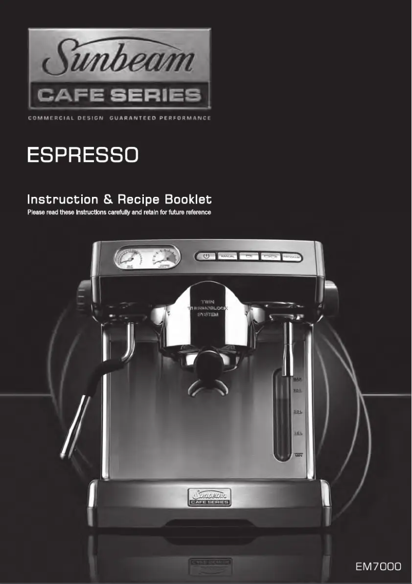 Page 1 de la notice Manuel utilisateur Sunbeam Cafe Series EM7000
