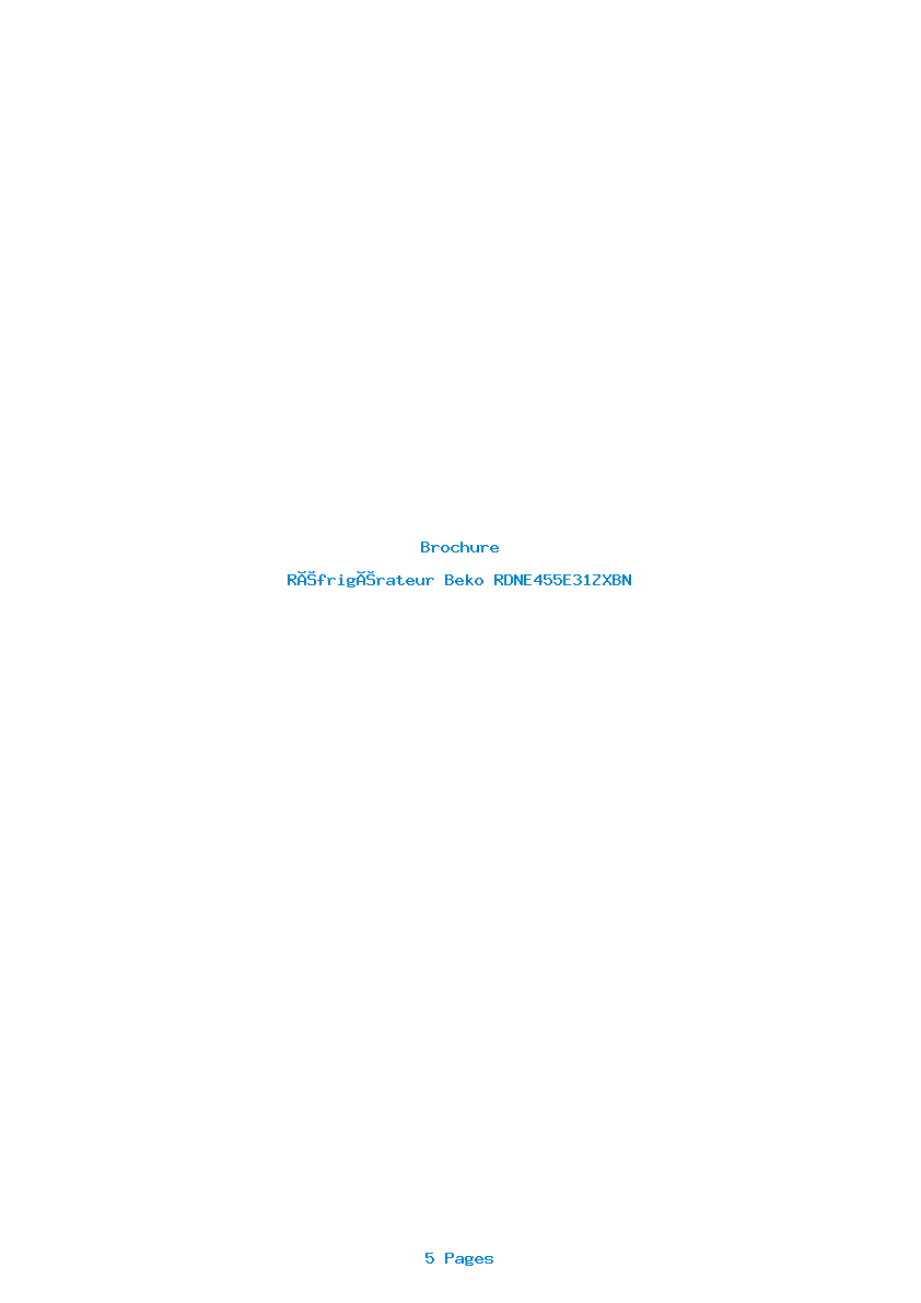 Page 1 de la notice Brochure Beko RDNE455E31ZXBN