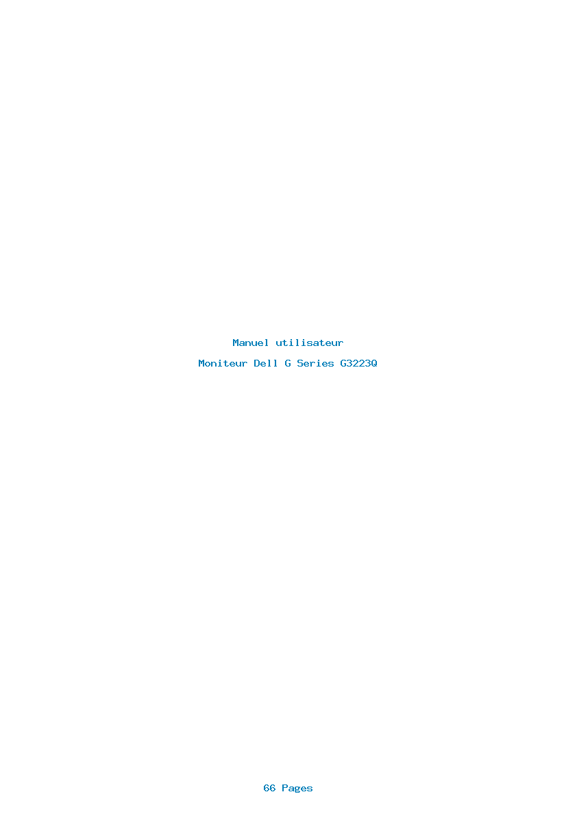 Page 1 de la notice Manuel utilisateur Dell G Series G3223Q