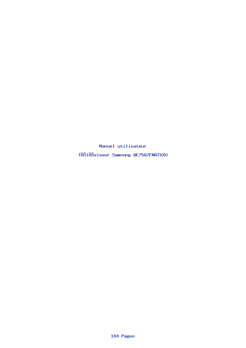 Page 1 de la notice Manuel utilisateur Samsung QE75Q7FNATXXU