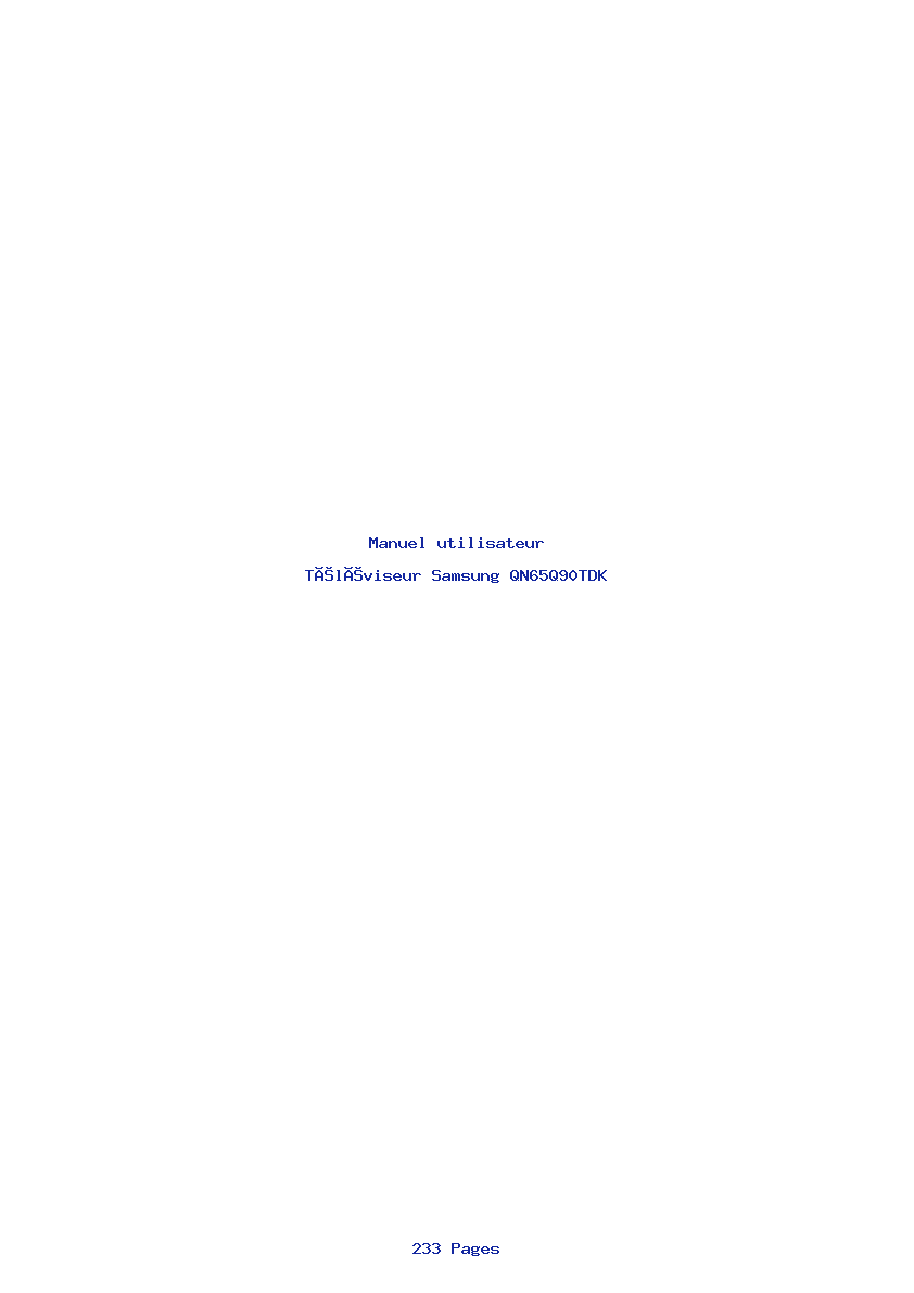 Page 1 de la notice Manuel utilisateur Samsung QN65Q90TDK