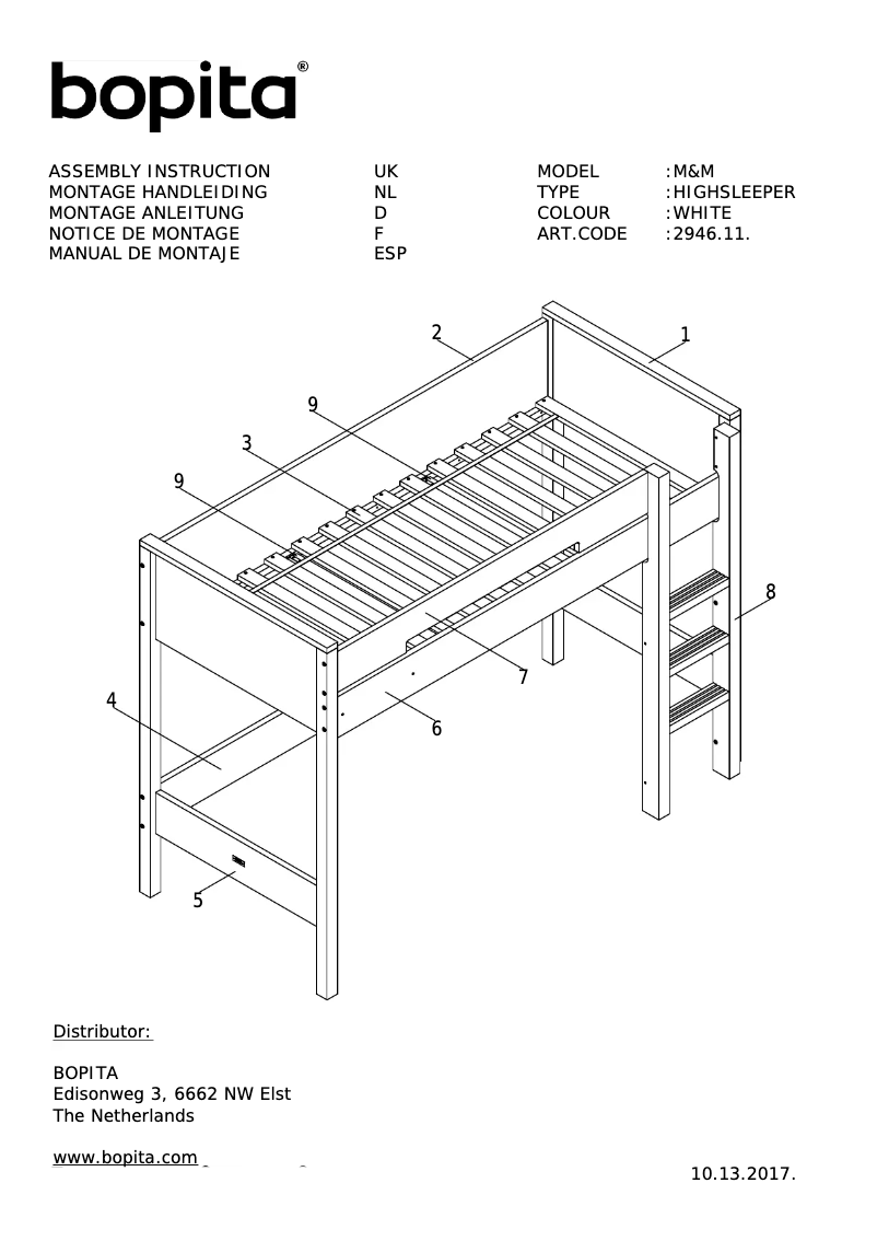 Page 1 de la notice Manuel utilisateur Bopita Seppe