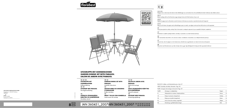 Page 1 de la notice Manuel utilisateur Florabest IAN 360451