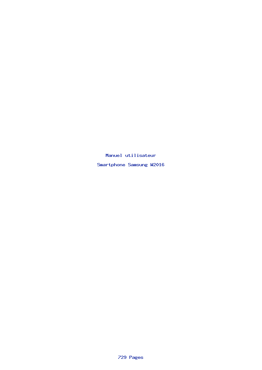 Page 1 de la notice Manuel utilisateur Samsung W2016