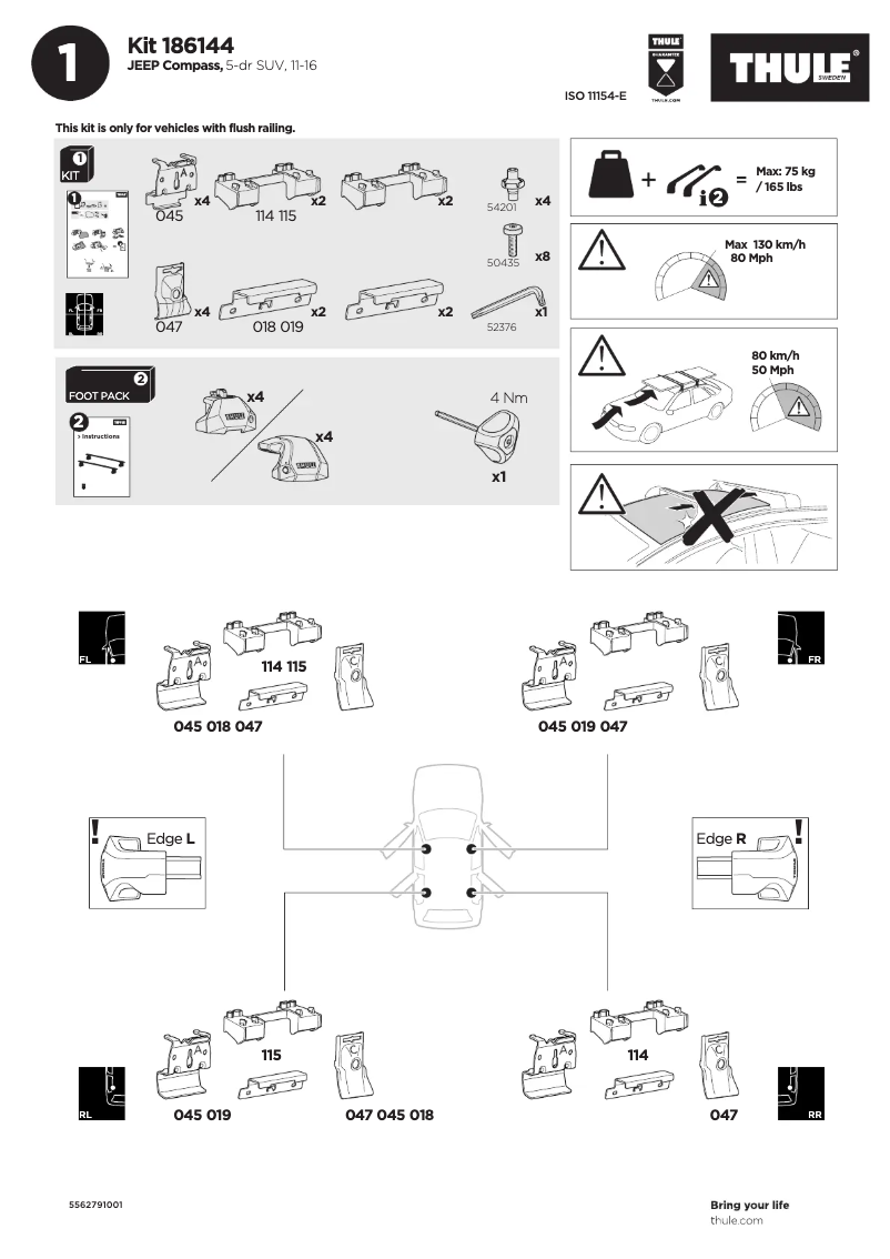 Page 1 of the manual User Manual Thule Kit 186144