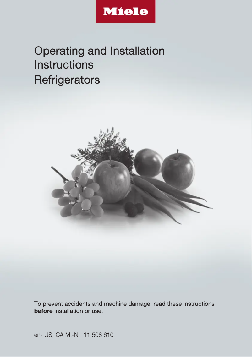 Page 1 de la notice Instructions / montage Miele K 2902 Vi