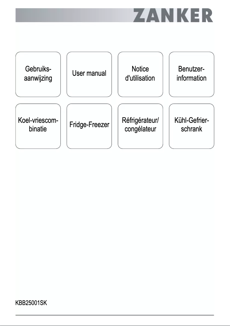 Page 1 de la notice Manuel utilisateur Zanker KBB25001SK
