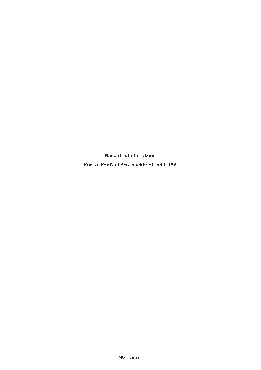 Page 1 de la notice Manuel utilisateur PerfectPro Rockhart RH4-18V
