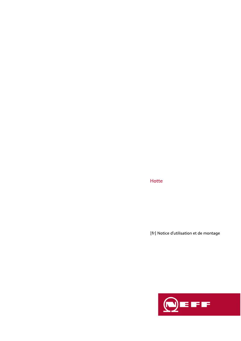 Page 1 de la notice Guide d'installation Neff D92PBC0N0