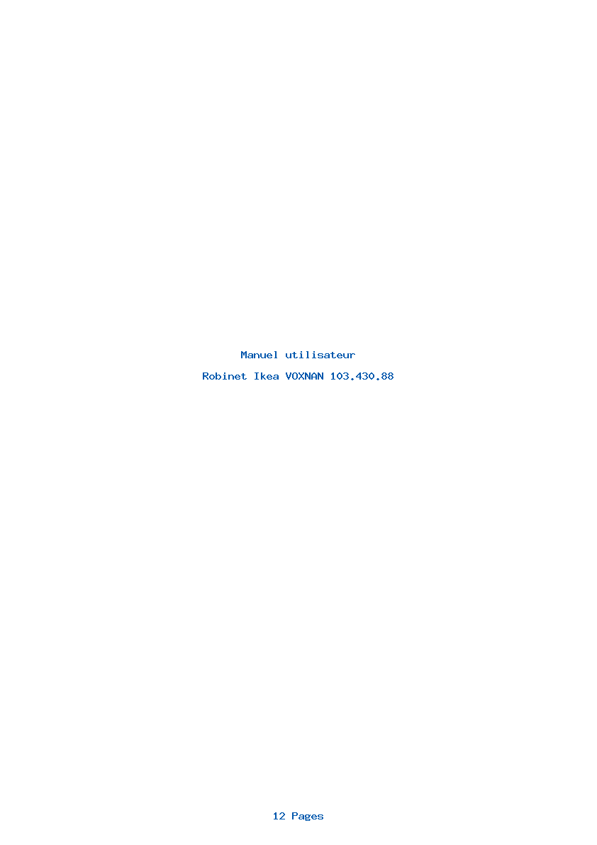 Page 1 de la notice Manuel utilisateur Ikea VOXNAN 103.430.88