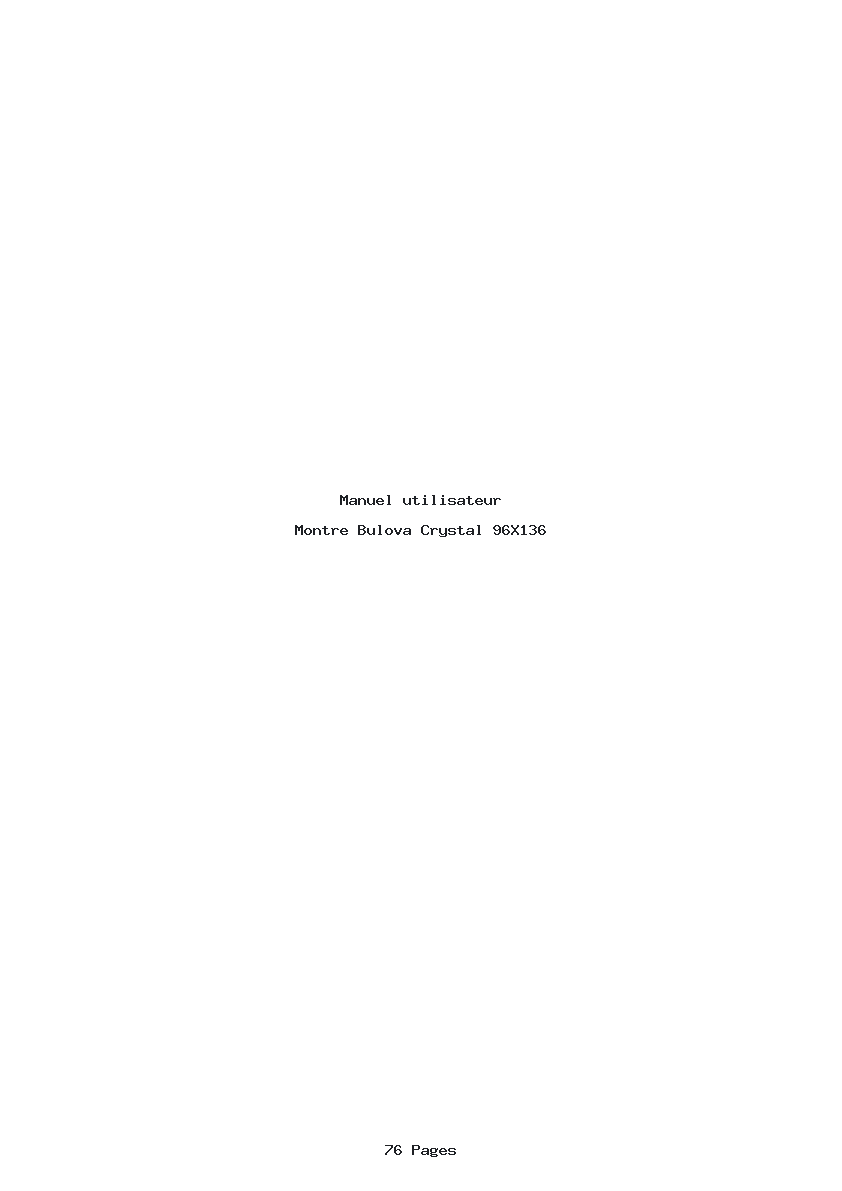 Page 1 de la notice Manuel utilisateur Bulova Crystal 96X136