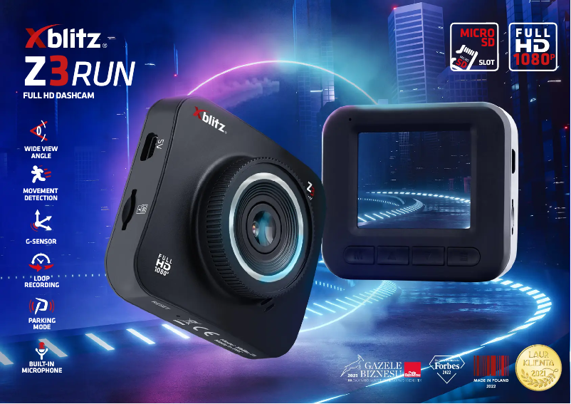 Page 1 de la notice Fiche technique Xblitz Z3 Run