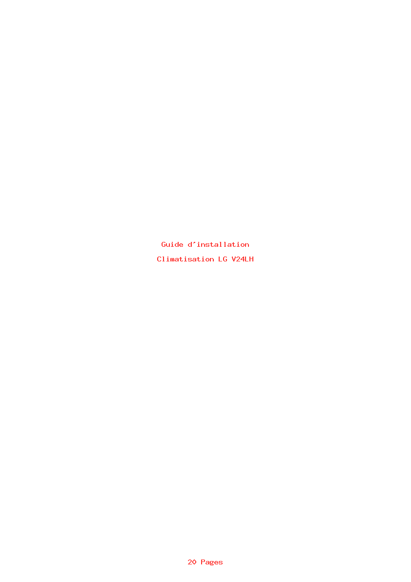Page 1 de la notice Guide d'installation LG V24LH