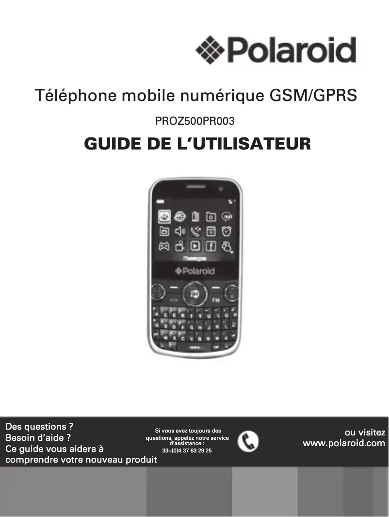 Página 1 del manual Manual de usuario Polaroid PROZ500PR003