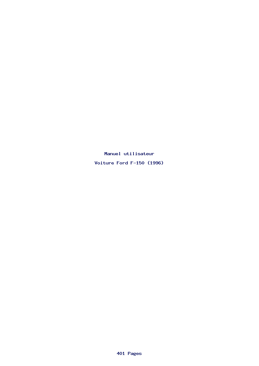 Page 1 de la notice Manuel utilisateur Ford F-150 (1996)