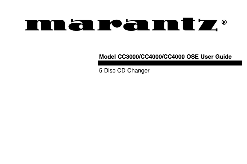 Page 1 de la notice Manuel utilisateur Marantz CC3000