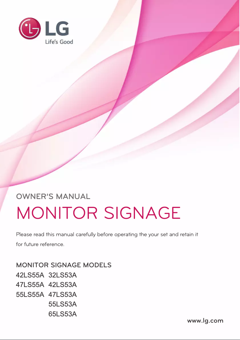 Page 1 de la notice Manuel utilisateur LG 65LS53A