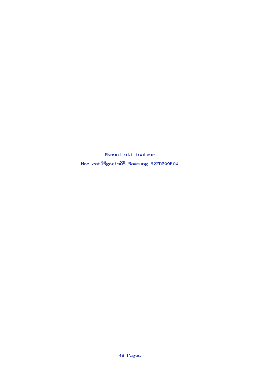 Page 1 de la notice Manuel utilisateur Samsung S27D600EAW
