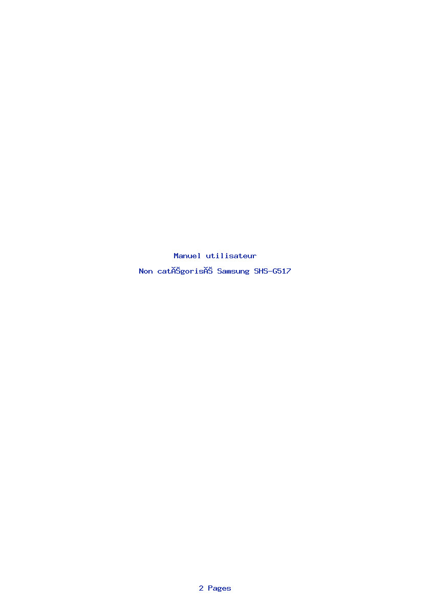 Page 1 de la notice Manuel utilisateur Samsung SHS-G517