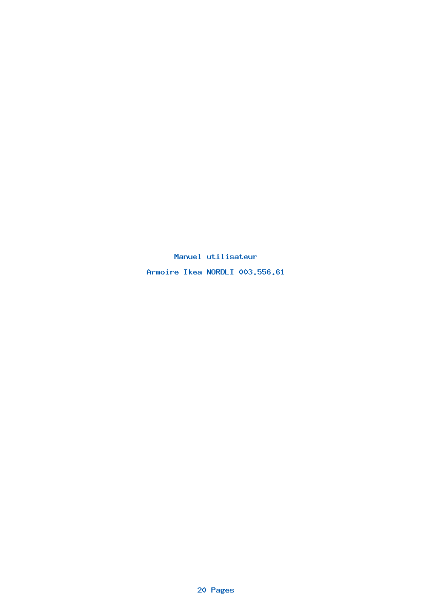 Page 1 de la notice Manuel utilisateur Ikea NORDLI 003.556.61