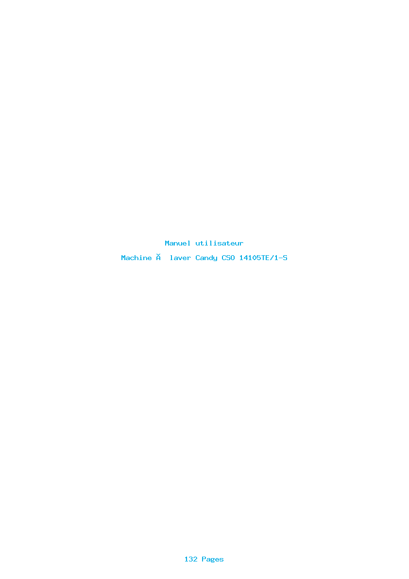 Page 1 de la notice Manuel utilisateur Candy CSO 14105TE/1-S