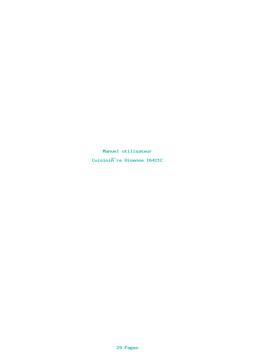 Page 1 de la notice Manuel utilisateur Hisense I6421C