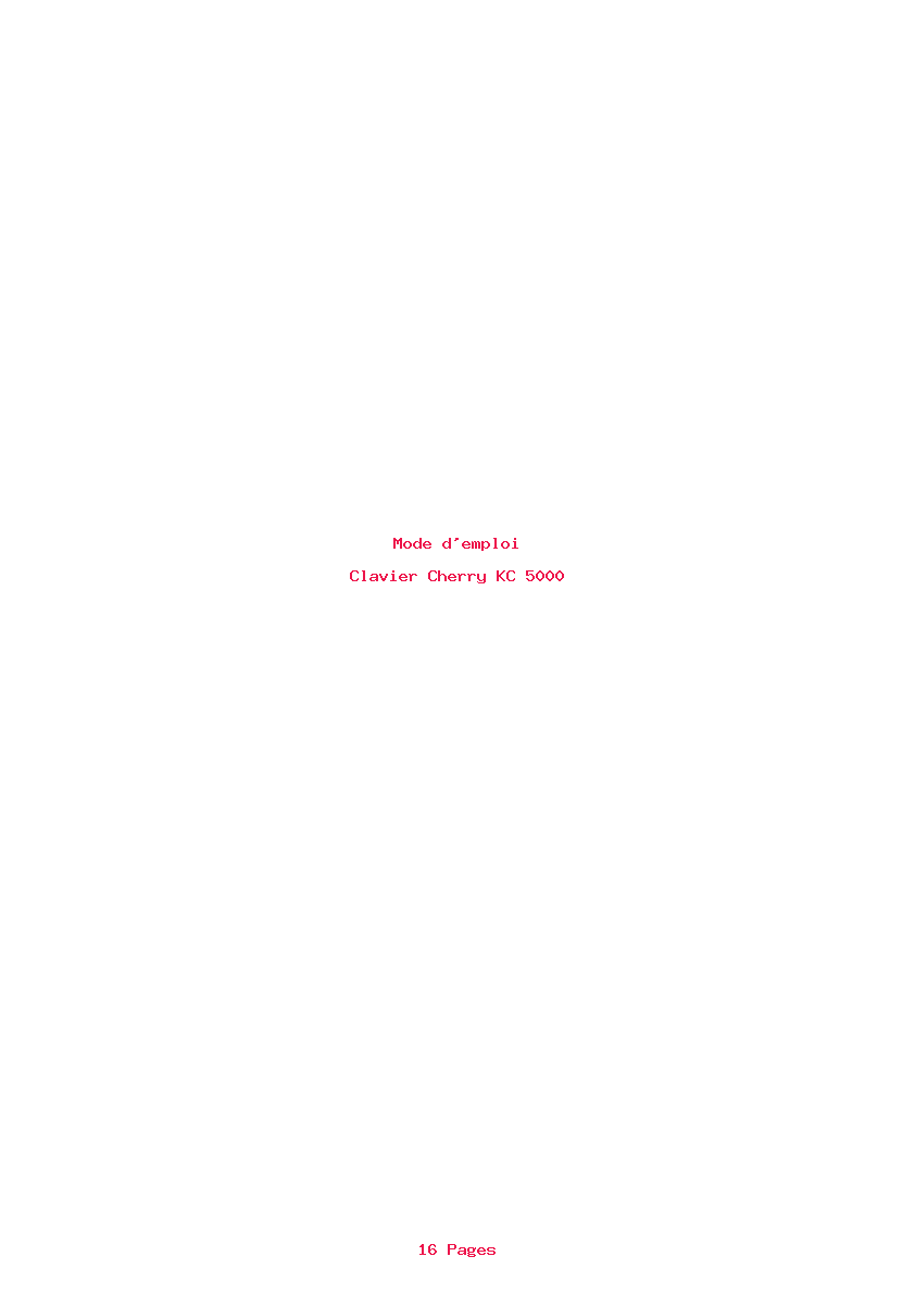 Page 1 de la notice Mode d'emploi Cherry KC 5000
