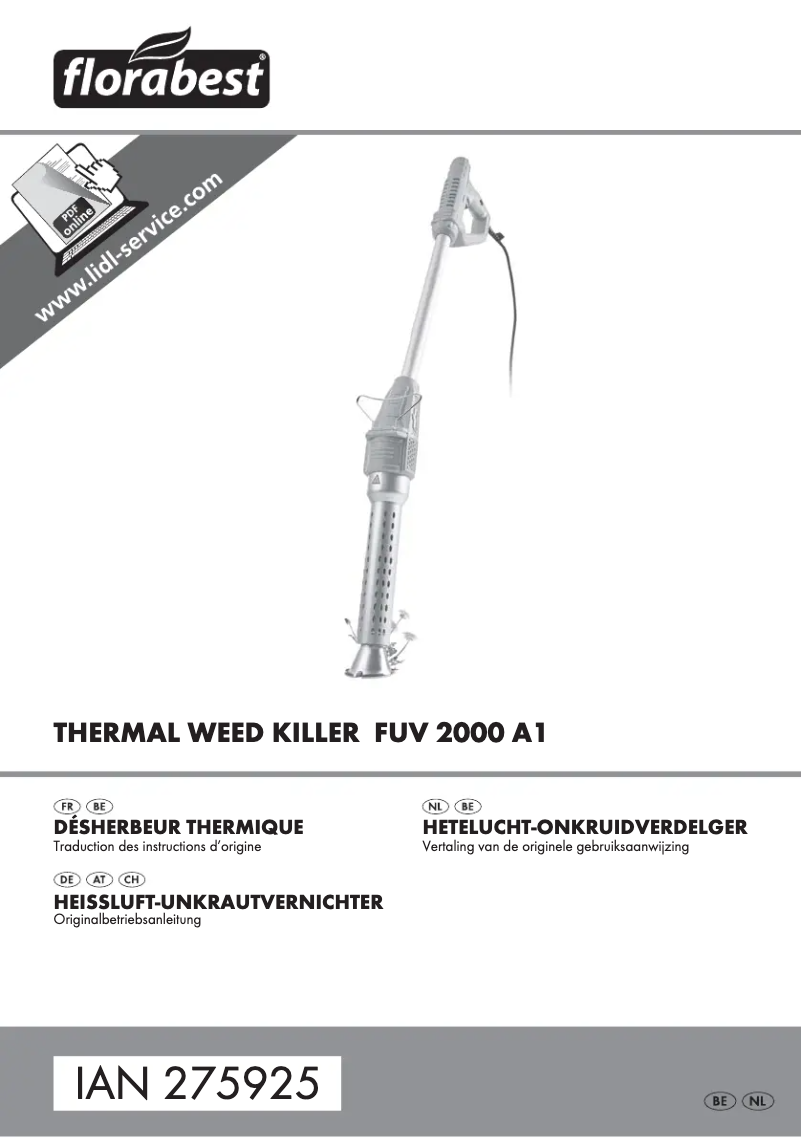 Page 1 de la notice Manuel utilisateur Florabest FUV 2000 A1