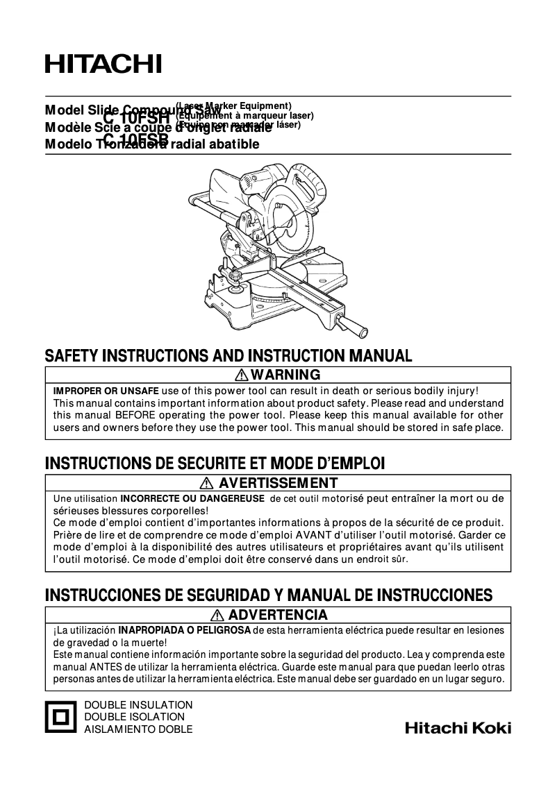 Page 1 de la notice Manuel utilisateur Metabo C10FSBQ4