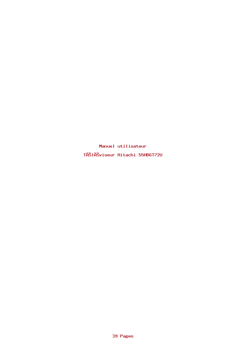 Page 1 de la notice Manuel utilisateur Hitachi 55HB6T72U